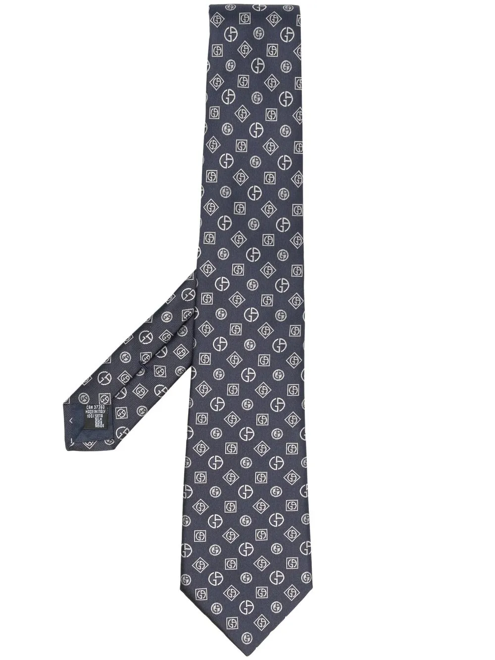 

Giorgio Armani corbata de seda con logo bordado - Azul