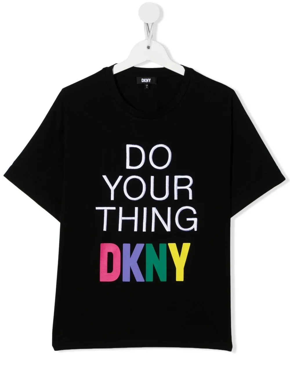 

Dkny Kids playera con logo estampado - Negro