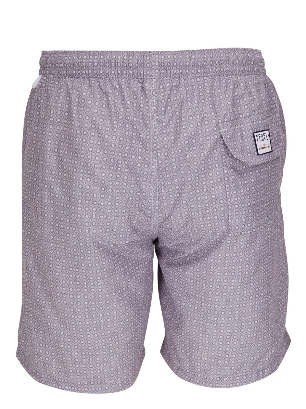 Shop Fedeli Geometric-print Swim Shorts In Grey