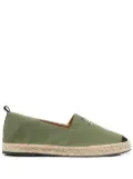 Philipp Plein logo-print leather-trim espadrilles - Green
