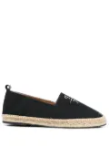 Philipp Plein logo-print leather-trim espadrilles - Black