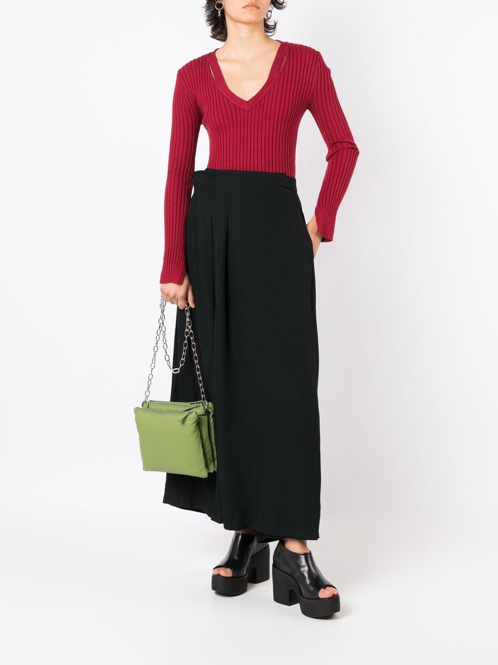 Shop Uma Raquel Davidowicz High-waisted Wide-leg Trousers In Black