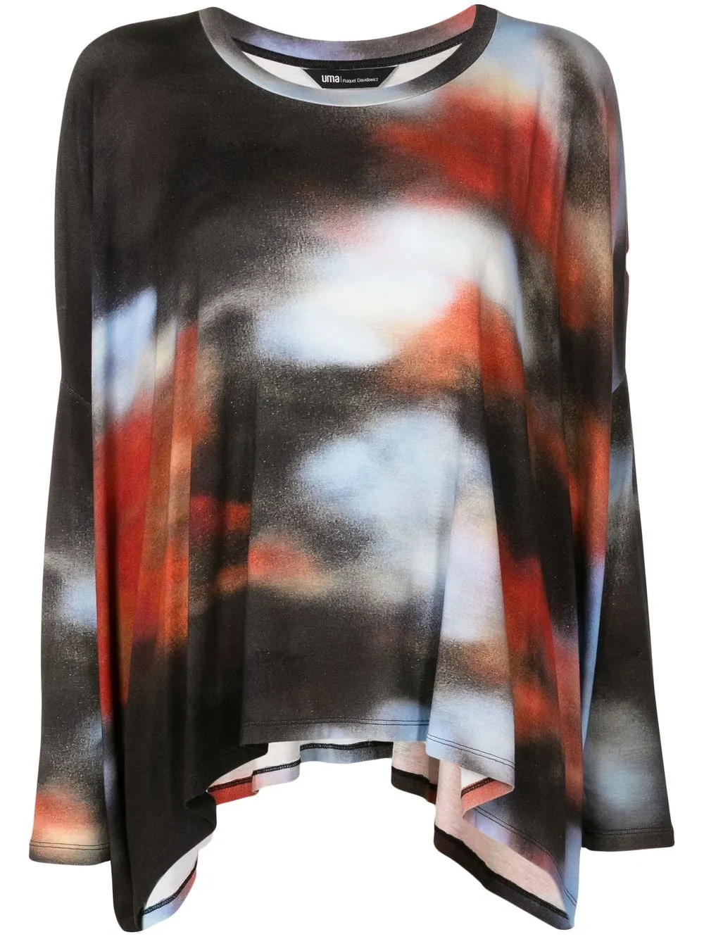 Uma Raquel Davidowicz Caramelo Tie-dye Draped Long-sleeve T-shirt In Multicolour