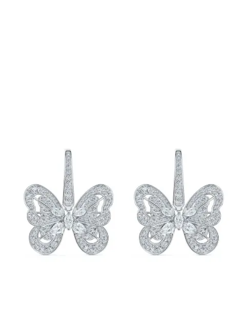 De Beers Jewellers 18kt white gold Portraits of Nature butterfly diamond earrings