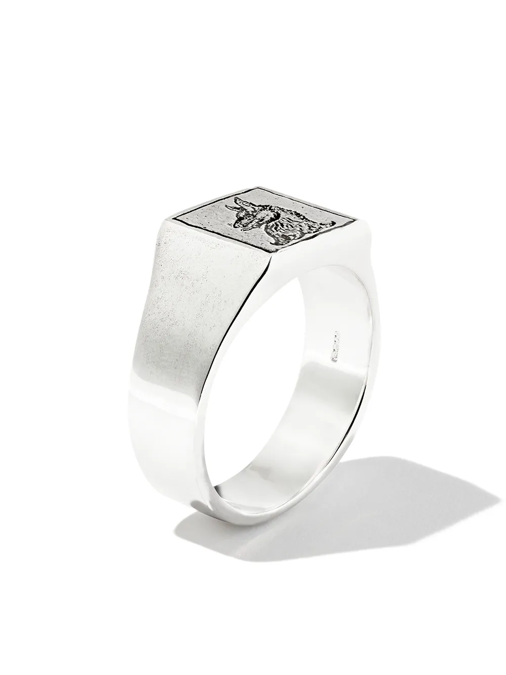  Pyrrha Wolf Square Signet Ring - Silver 