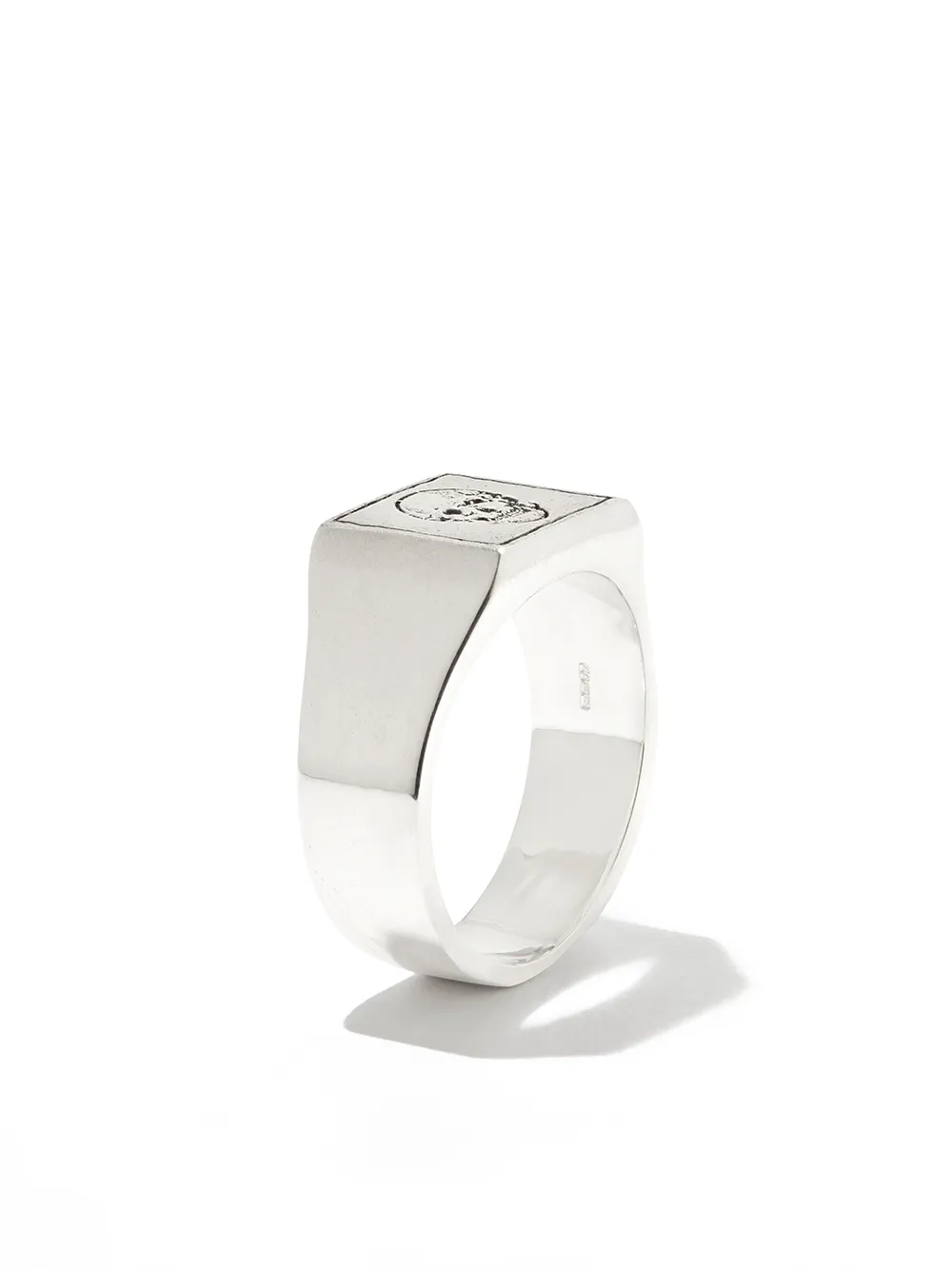  Pyrrha Skull Square Signet Ring - Silver 