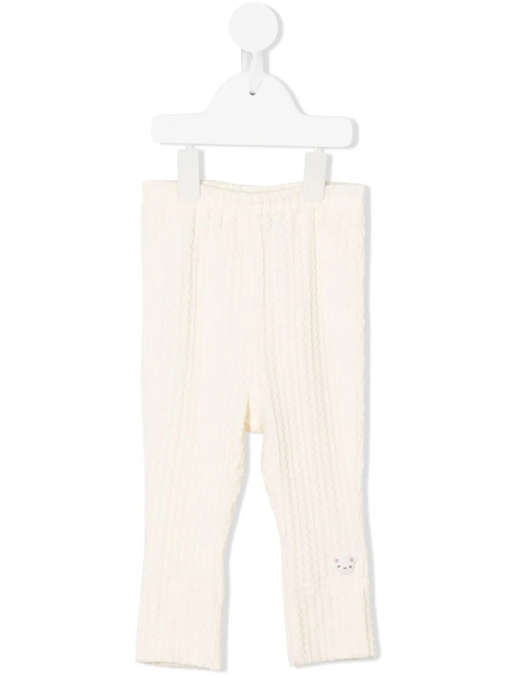 

Familiar logo-embroidered knitted leggings - Neutrals