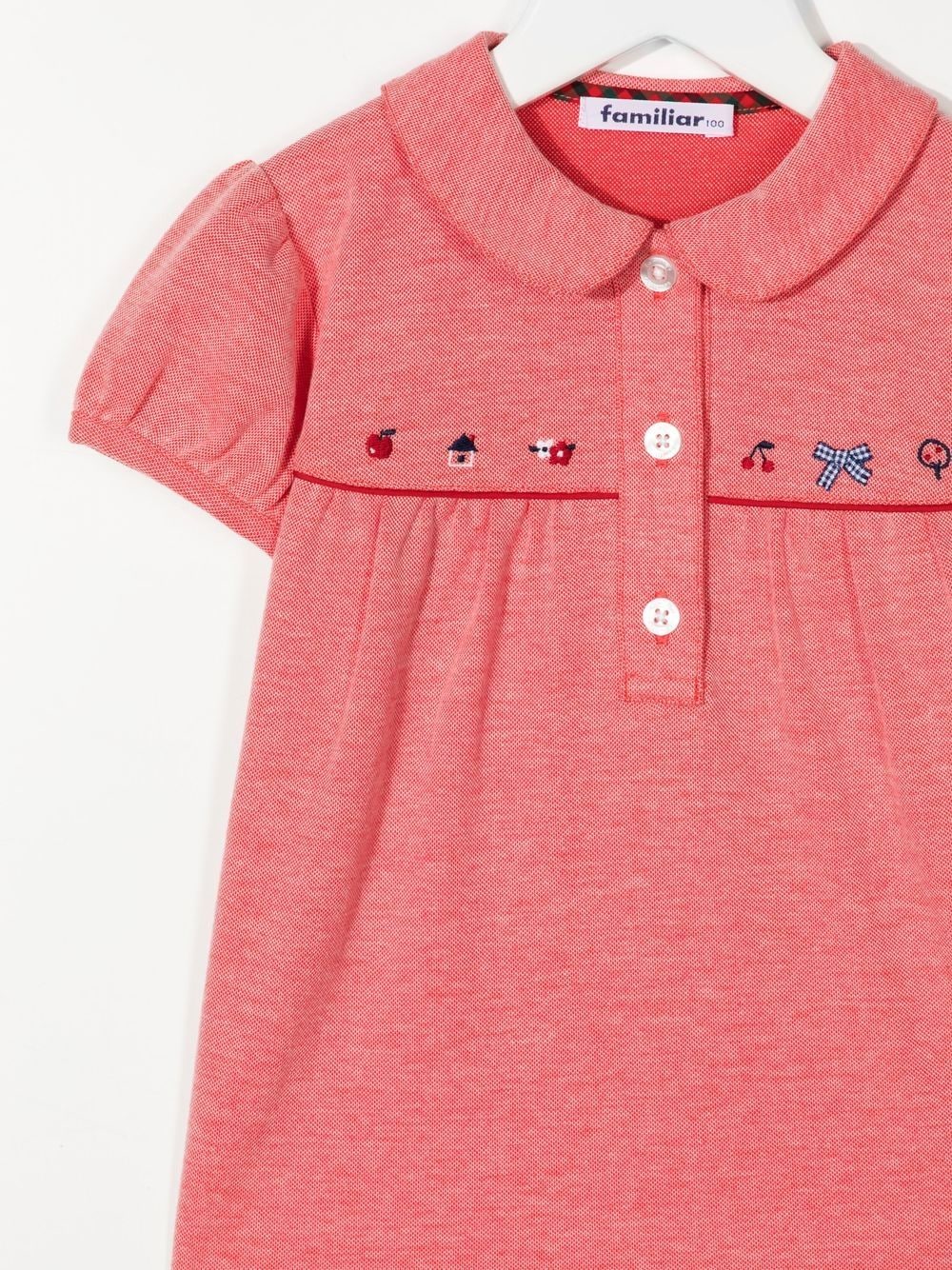 Shop Familiar Embroidered-pattern Detail Polo Shirt In Red