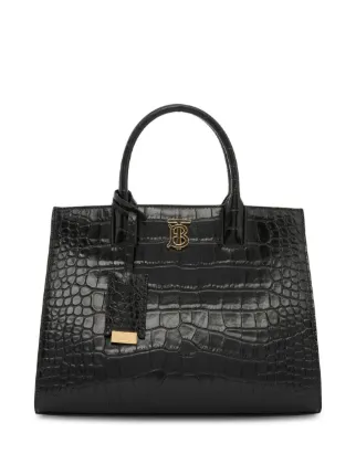 Burberry Frances embossed leather Tote Bag Black FARFETCH AO