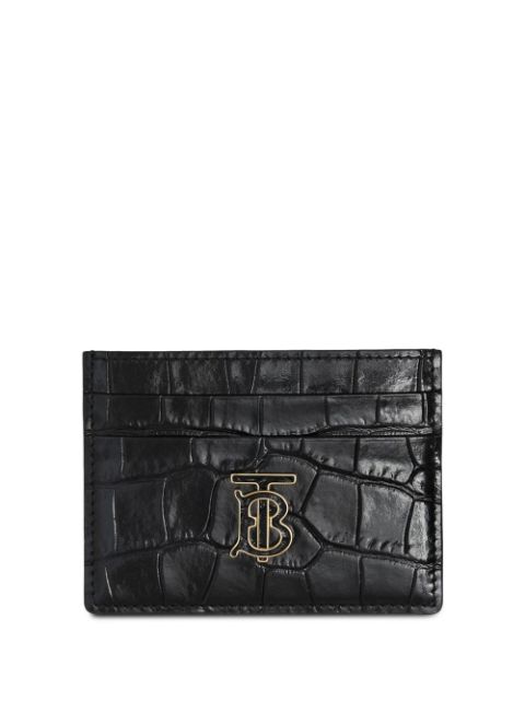 Burberry logo-embellished embossed card case Women