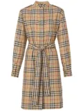 Burberry Vintage-check shirt dress - Brown