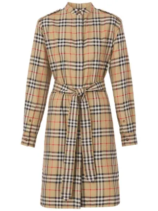 green emerald velvet dress Burberry Wool Logo Nova Check Pleated Mini Dress Beige main image 0