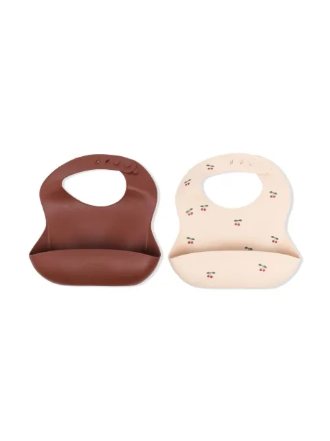 Konges Sløjd two-pack cherry-print bibs