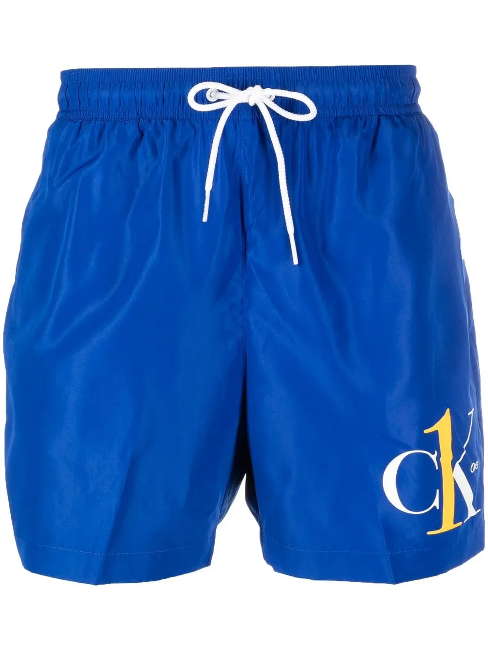 

Calvin Klein shorts de playa con cordones y logo estampado - Azul