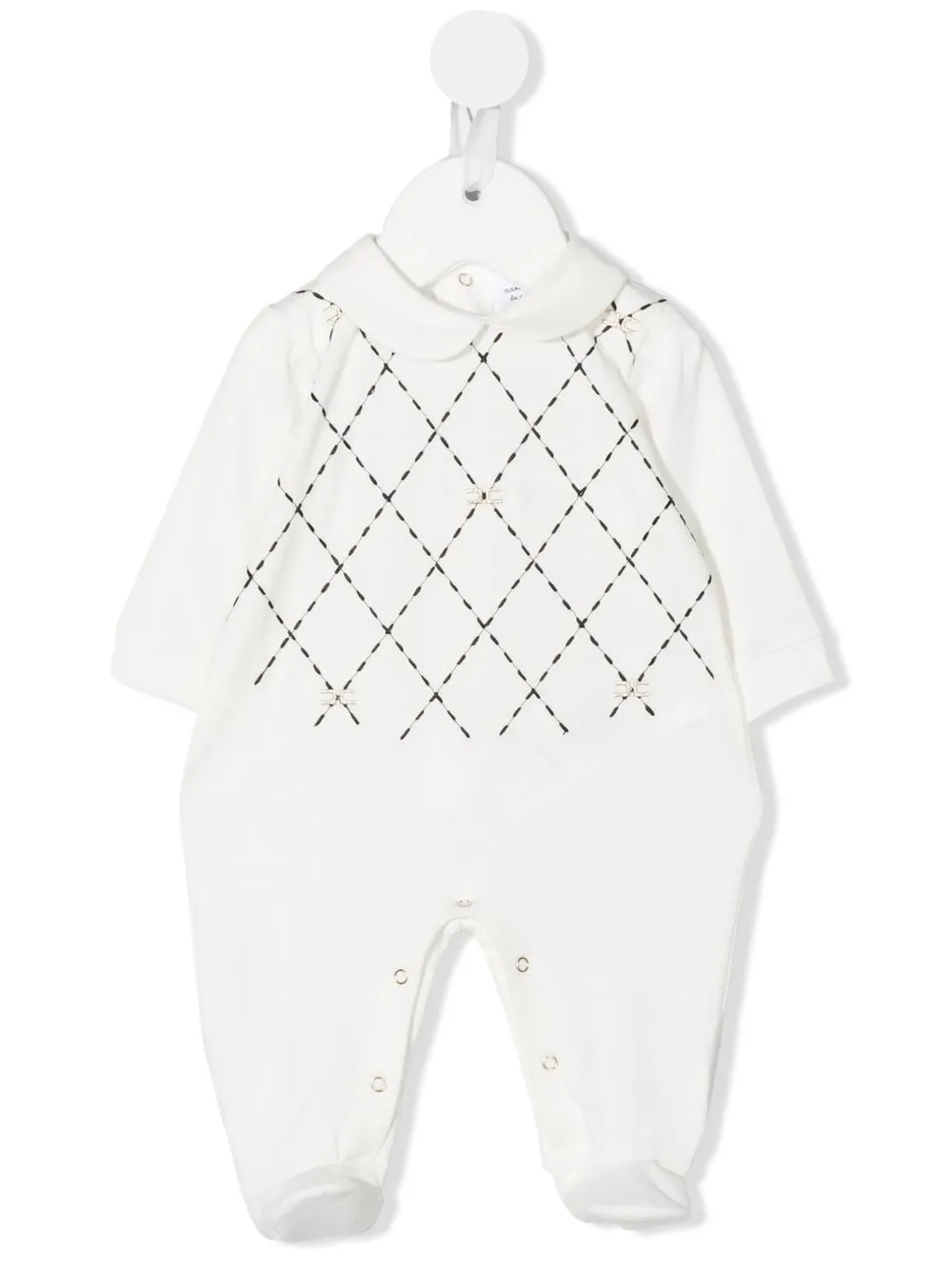 

Elisabetta Franchi La Mia Bambina mameluco con costuras en contraste - Blanco