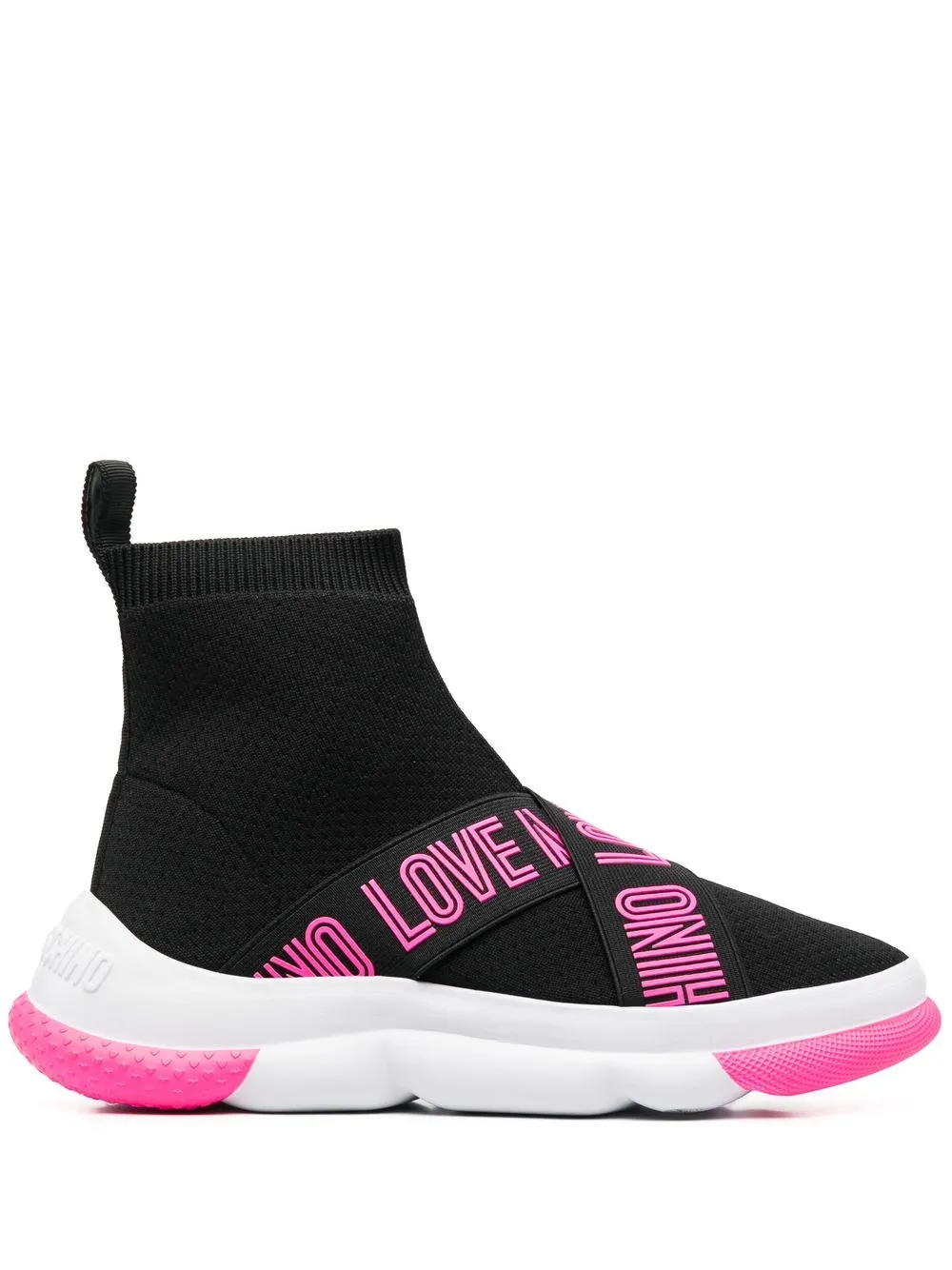 

Love Moschino logo-print high-top sneakers - Black