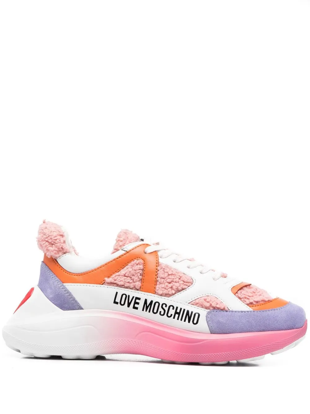 

Love Moschino tenis bajos texturizados - Blanco