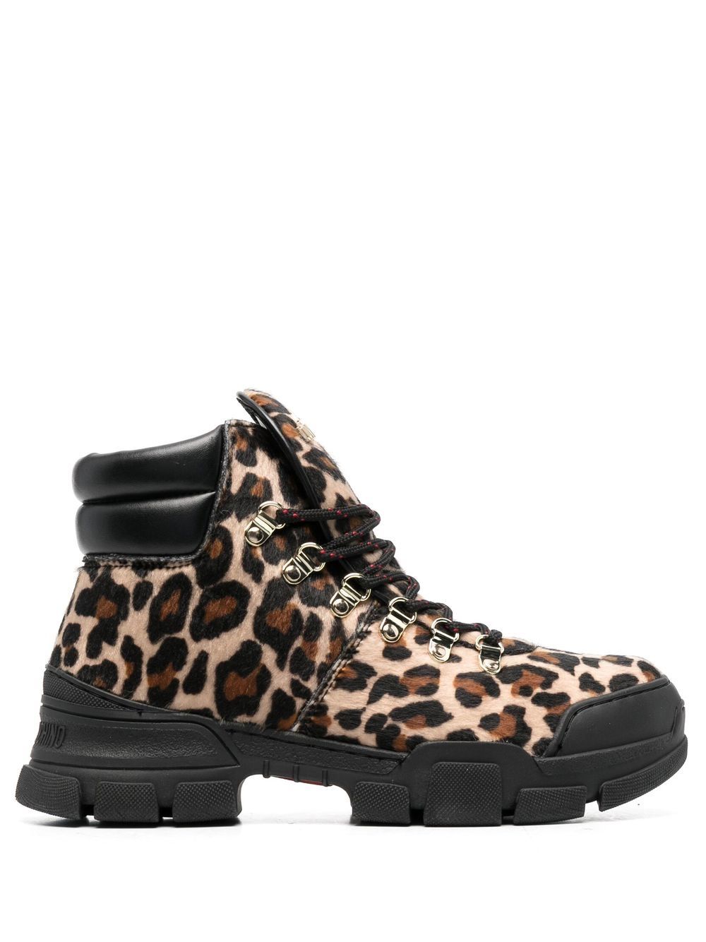 

Love Moschino botas con agujetas y estampado de leopardo - Neutro