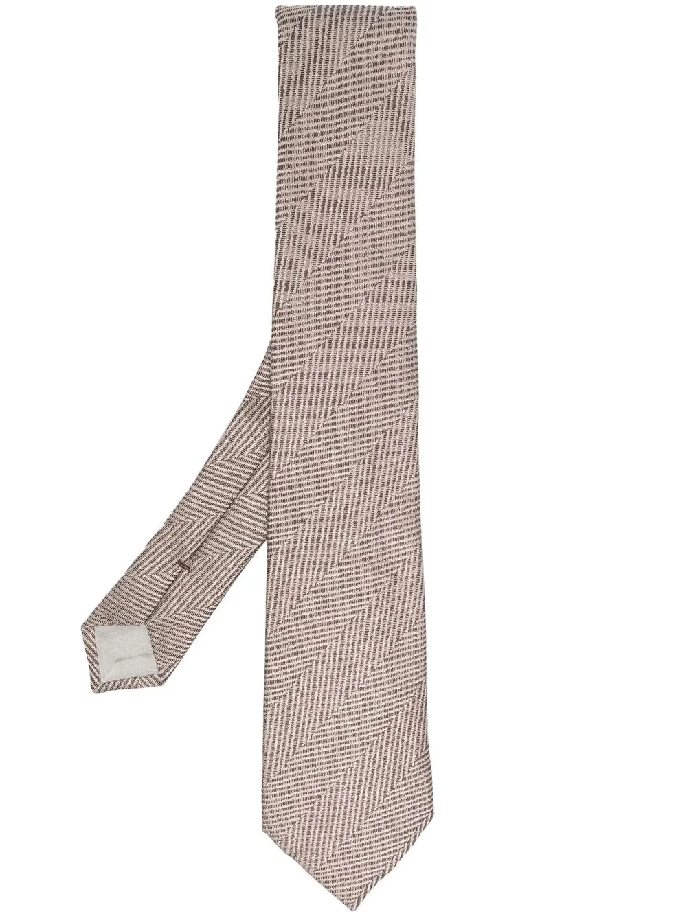 

Giorgio Armani chevron knit silk tie - Neutrals