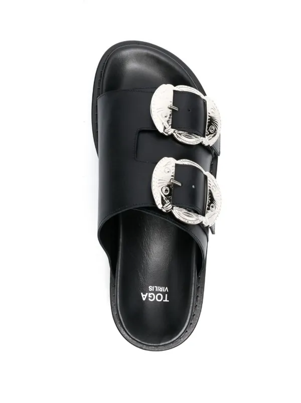 Toga Virilis buckle-detail slip-on Sandals - Farfetch