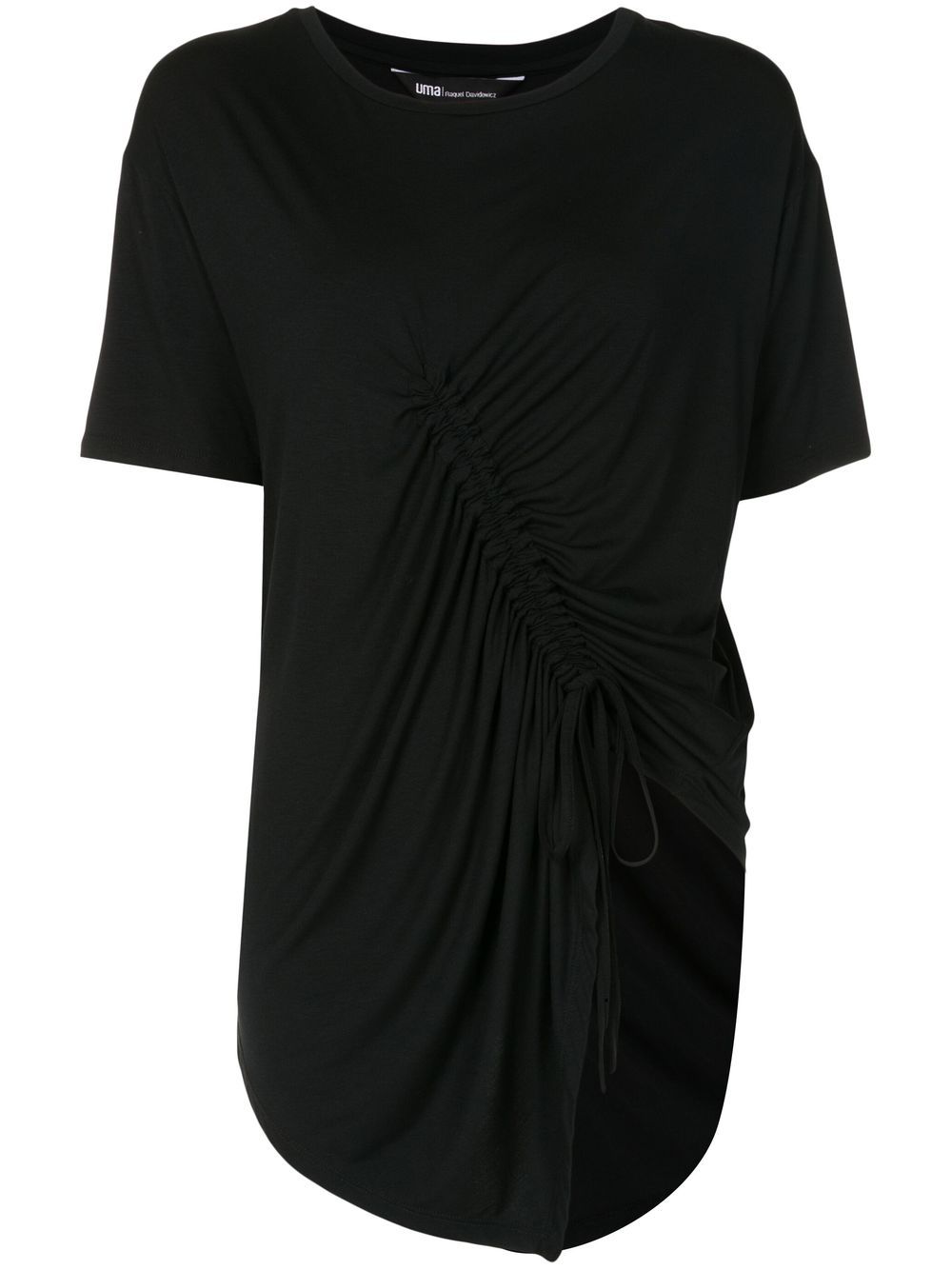 Uma Raquel Davidowicz Asymmetric-ruched T-shirt In Black