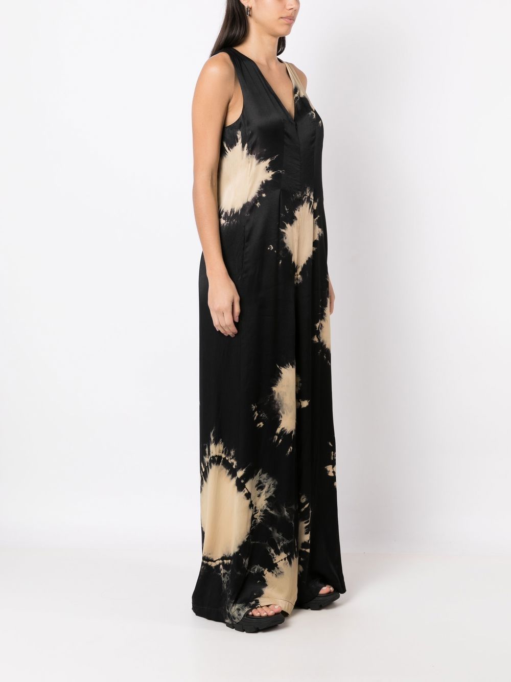 Shop Uma Raquel Davidowicz Tie-dye Print Jumpsuit In Black