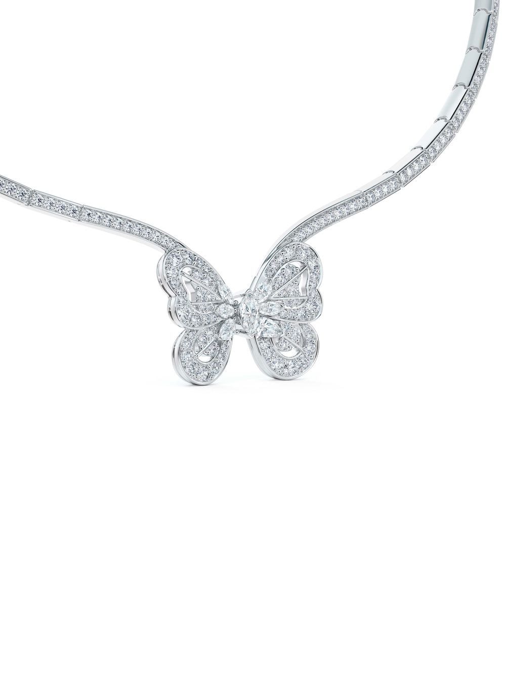 18kt white gold Portraits of Nature butterfly diamond necklace