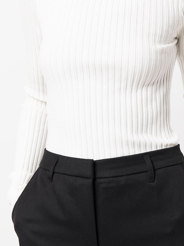 ANINE BING Cecily Ribbed Knit Top Farfetch