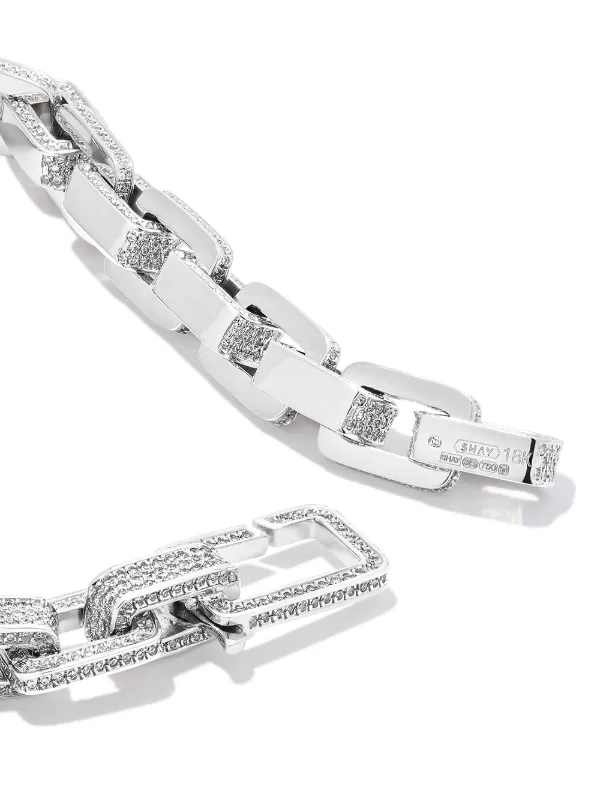 SHAY 18kt White Gold chain-link Diamond Bracelet Silver