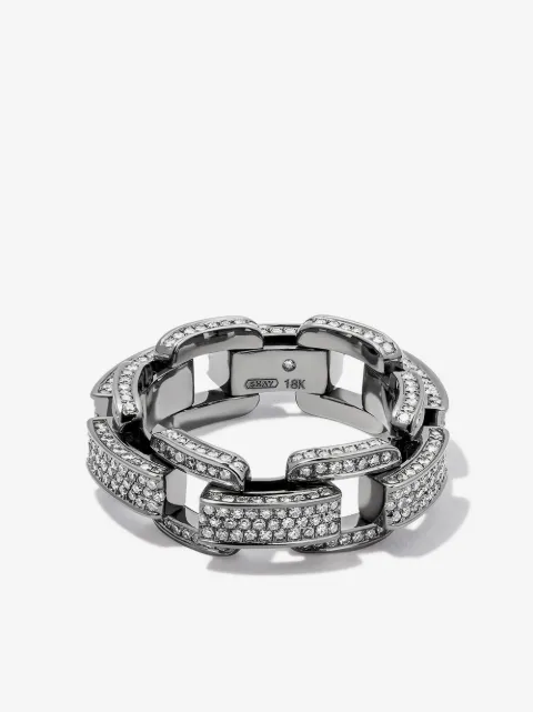 SHAY anillo de cadena en oro amarillo de 18kt con diamantes