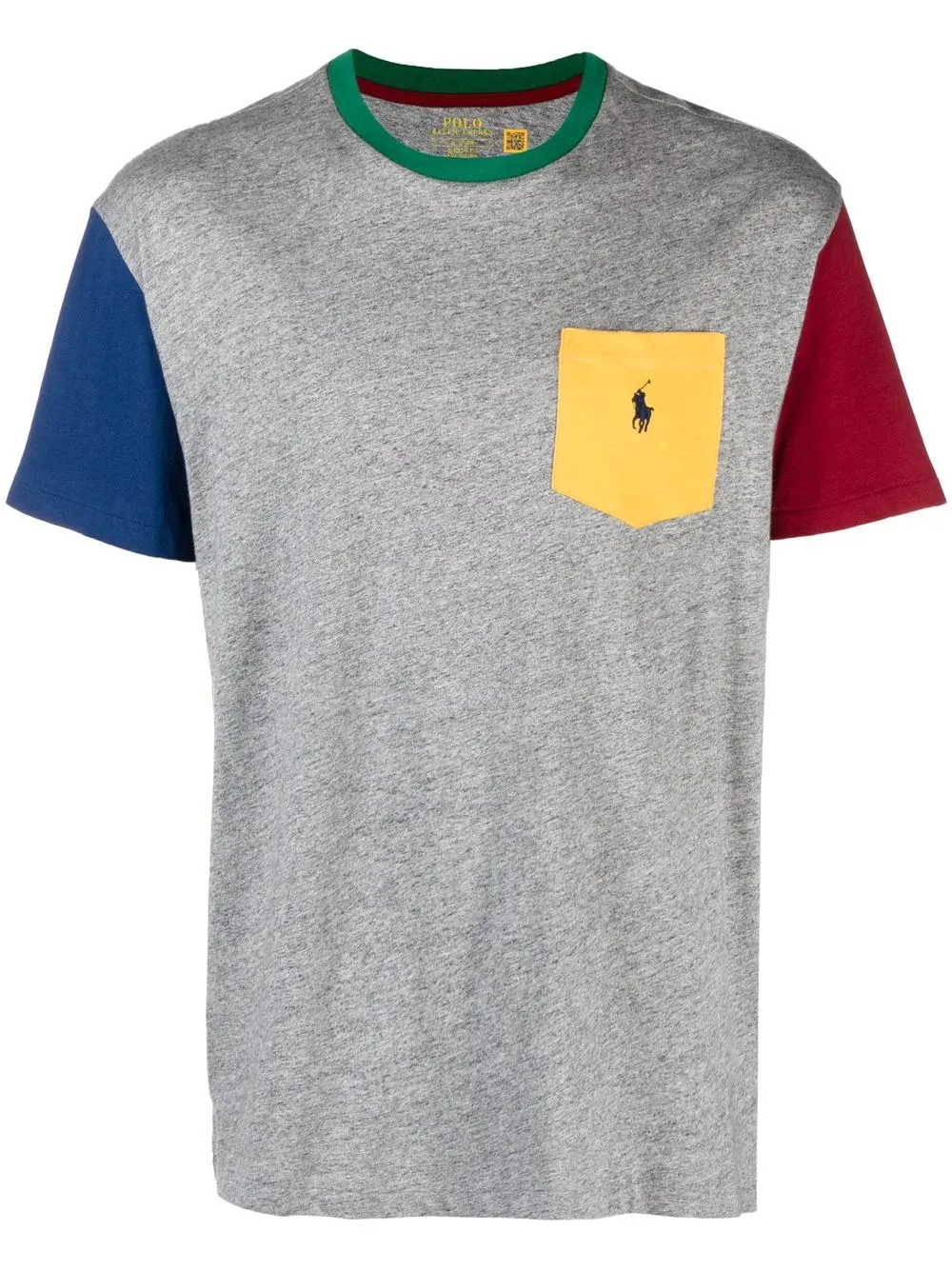 

Polo Ralph Lauren colour-block cotton T-shirt - Grey