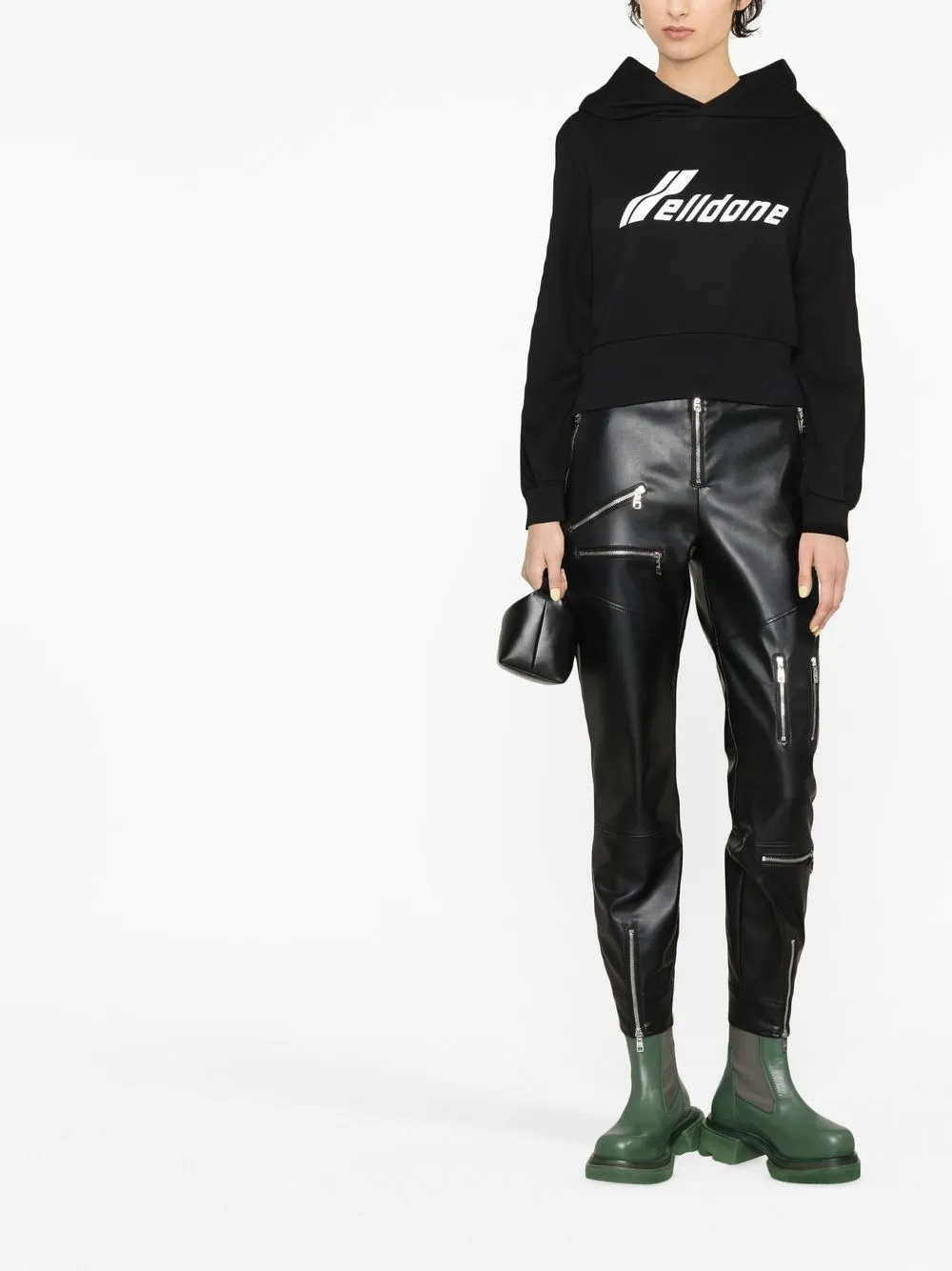 We11done Hoodie met logoprint - Zwart