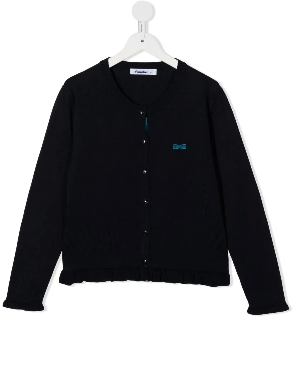 

Familiar logo-patch cardigan - Blue
