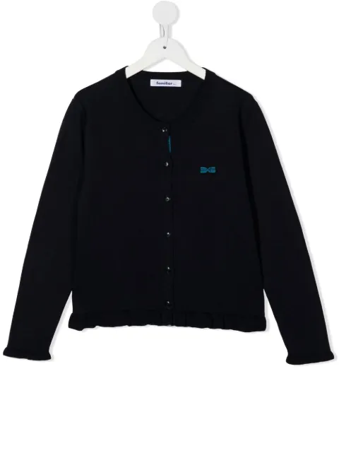 familiar logo-patch cardigan