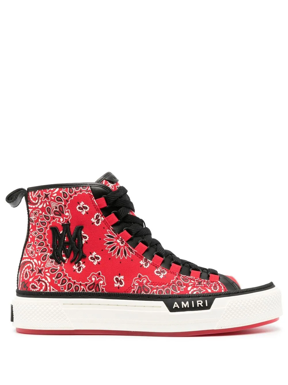 

AMIRI tenis altos con estampado de bandana - Rojo