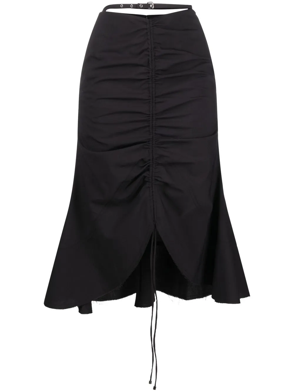 

Juneyen falda midi con diseño fruncido - Negro