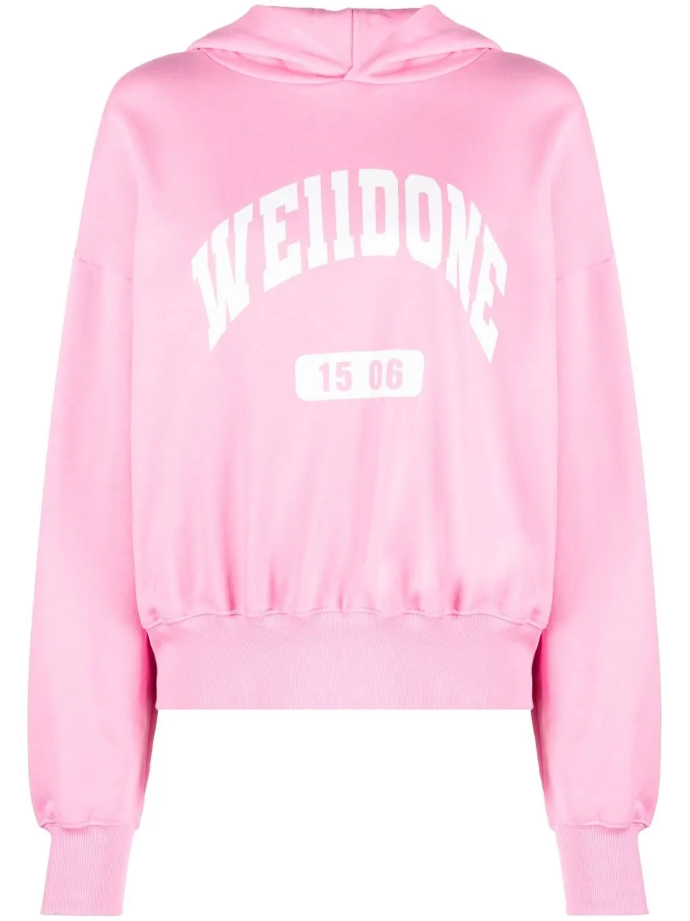 

We11done Old School Campus logo hoodie - Pink