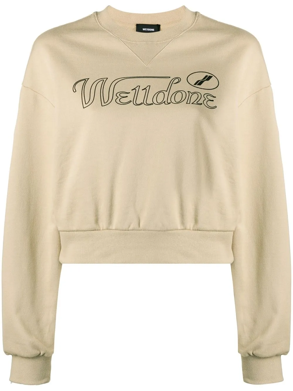 

We11done logo-print cropped sweatshirt - Neutrals