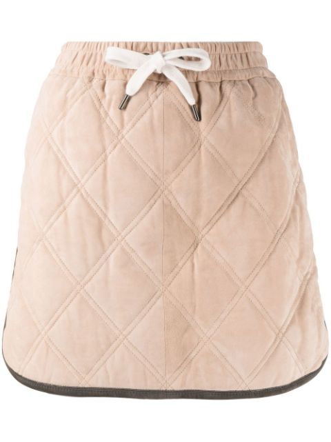 Brunello Cucinelli contrast-trim quilted skirt Women