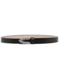 Brunello Cucinelli pebble-leather thin belt - Black