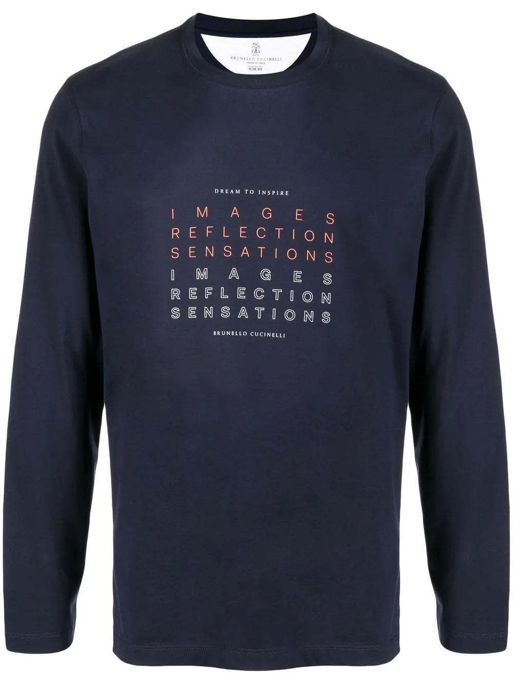 

Brunello Cucinelli playera con texto estampado - Azul