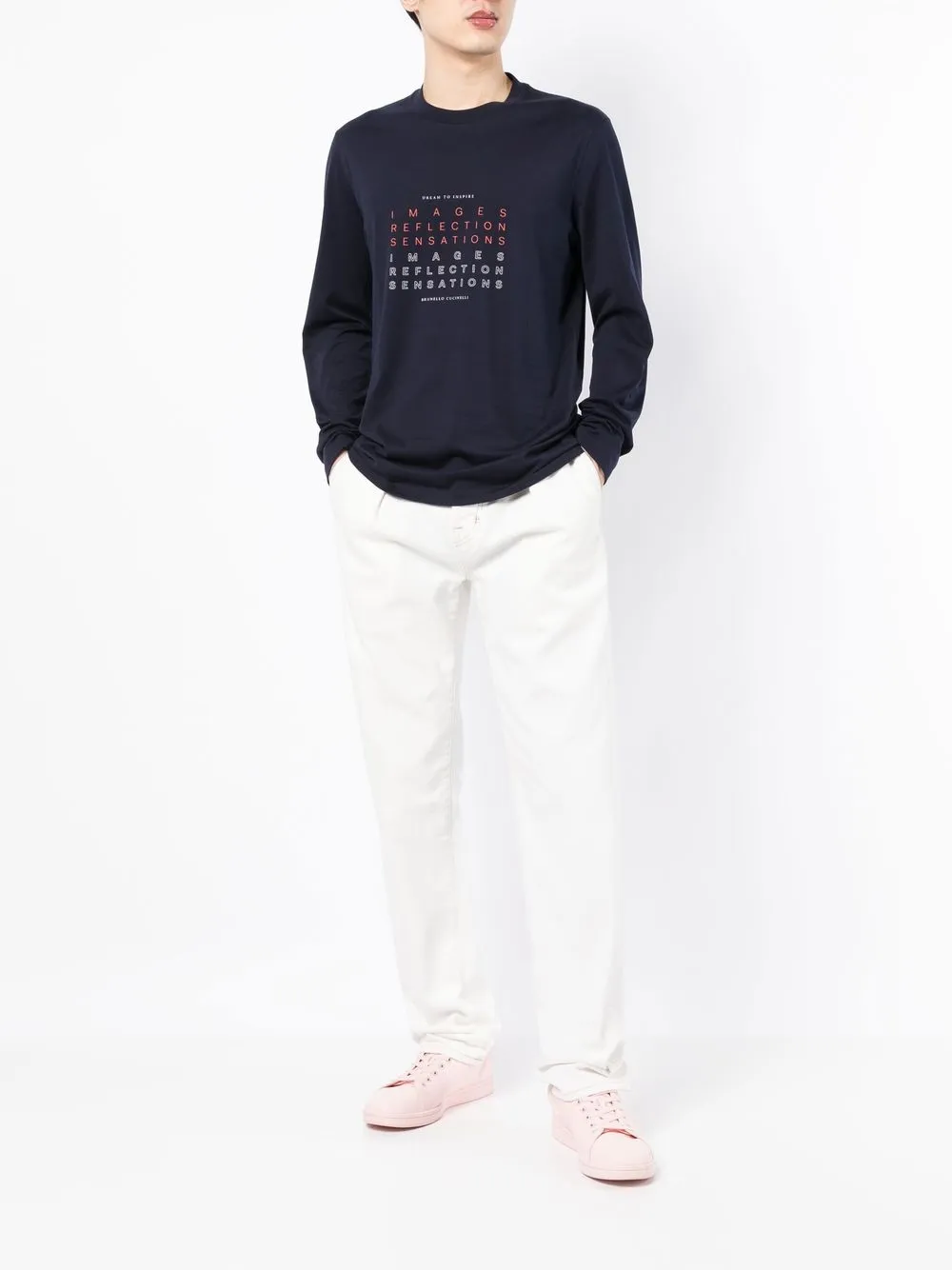 Brunello Cucinelli 文字印花长袖T恤 | T恤 | Image 2
