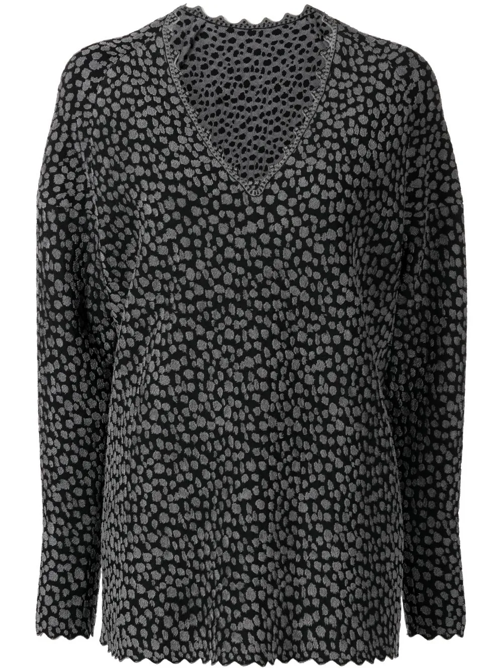 

Alaïa Pre-Owned suéter tejido con motivo de leopardo - Negro