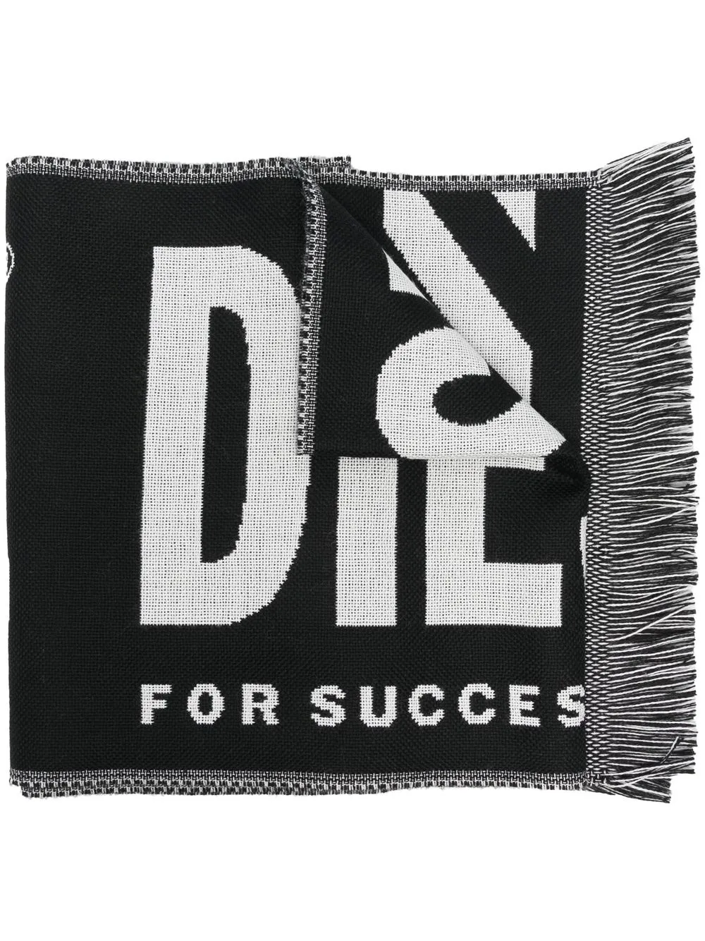 Shop Diesel S-bisc Logo-intarsia Scarf In Schwarz