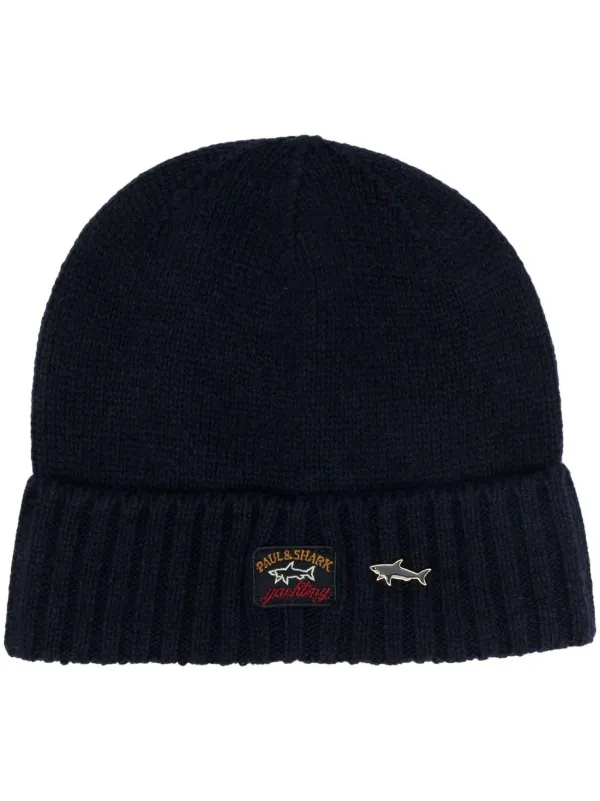 Paul \u0026 Shark logo-patch Ribbed Beanie 