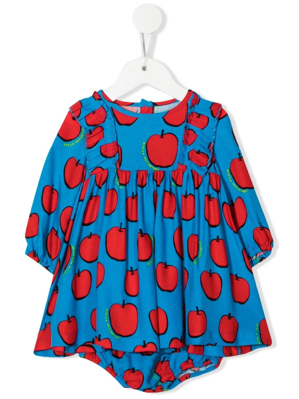 

Stella McCartney Kids apple-print long-sleeve dress - Blue