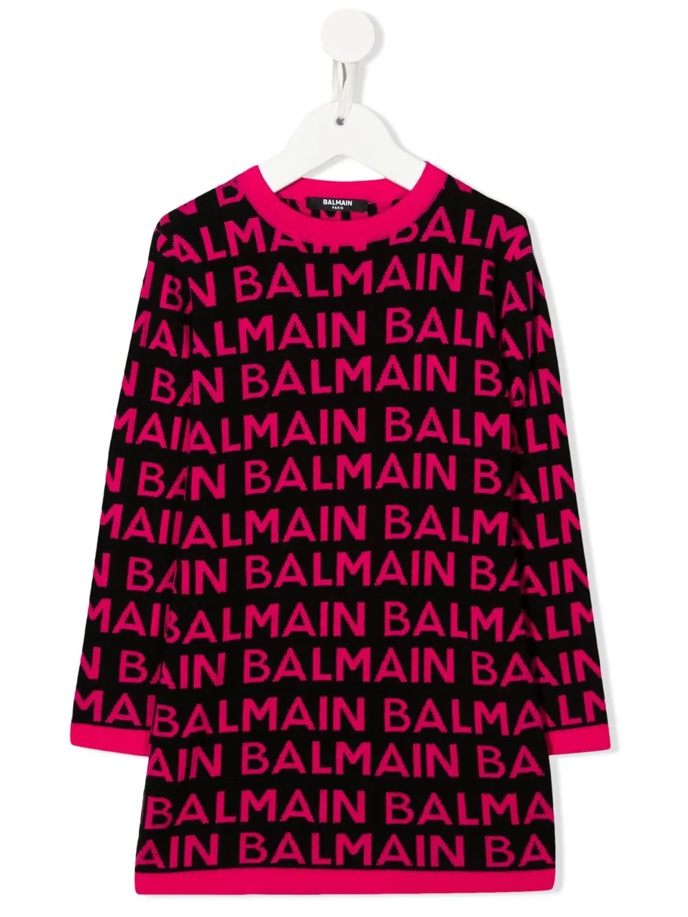 

Balmain Kids vestido tejido con logo en intarsia - Negro