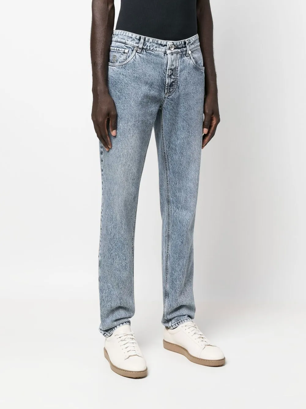  Brunello Cucinelli Tief Sitzende Slim Fit Jeans   Blau 
