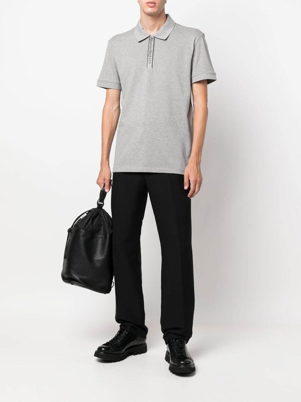 Alexander McQueen Poloshirt met logoband - Grijs