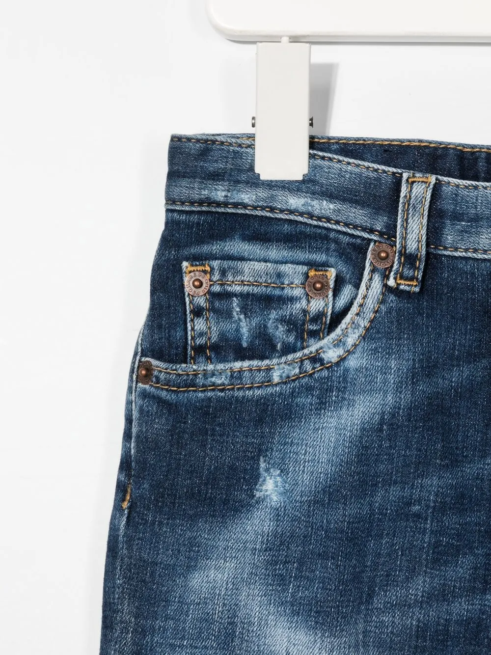  Dsquared2 Kids Distressed-finish Straight Jeans - Blue 